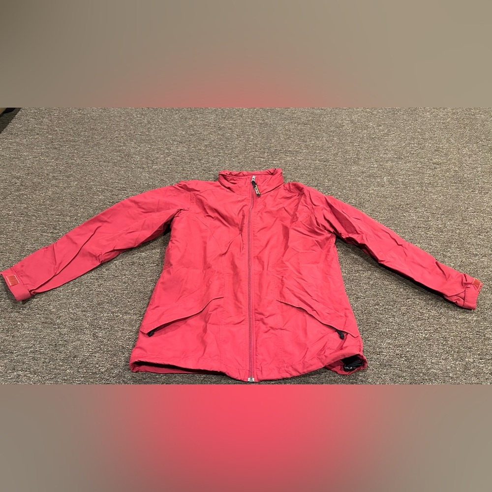 Women's L.L. BEAN Red Nylon Full Zip Windbreaker Jacket Size S